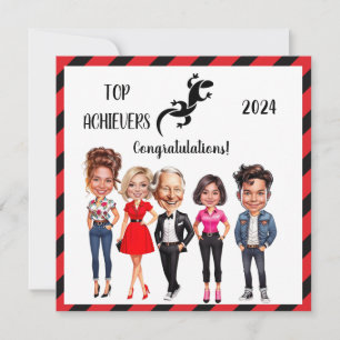 Maßgeschneiderte Karikaturen für 2024 in der Unter Feiertagskarte