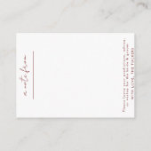 Maßgeschneiderte Karte und Umschlag für die Hochze (Rückseite)