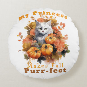 Maßgeschneiderte KAT-Prinzessin für den Herbst Rundes Kissen