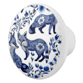 Maßgeschneiderte Keramik für blaue und weiße Füchs Keramikknauf (Rechts)