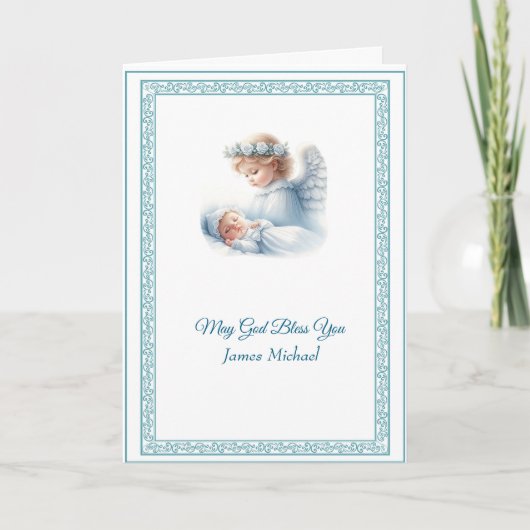 Maßgeschneiderte Kindertaufe mit Engel Karte (Vorderseite)