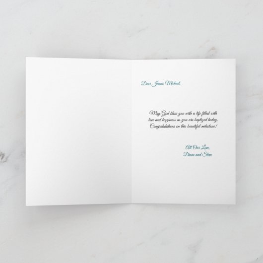 Maßgeschneiderte Kindertaufe mit Engel Karte (Innenseite)