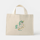 Maßgeschneiderte Kindertotentasche - Einhorn Mini Stoffbeutel (Rückseite)