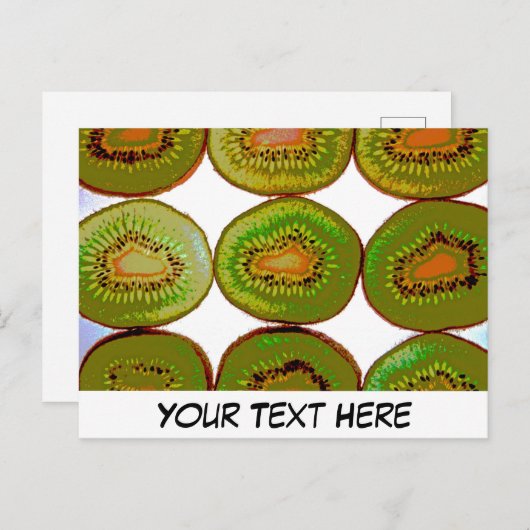 Maßgeschneiderte Kiwi-Fruchtscheiben Postkarte (Vorne/Hinten)