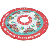 Maßgeschneiderte klassische Autos Polyester Weihnachtsbaumdecke (Schrägansicht)