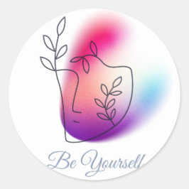 Maßgeschneiderte, klassische Round-Stickers "Be Yo Runder Aufkleber