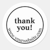 Maßgeschneiderte kleine Unternehmen "Danke" Schwar Runder Aufkleber (Vorderseite)