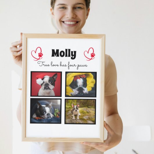 Maßgeschneiderte Kollage für Hunde 4 Fotos Fotoplatte