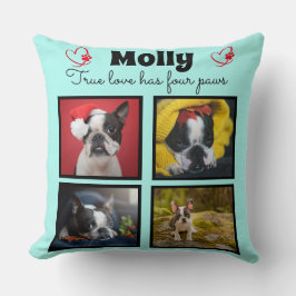 Maßgeschneiderte Kollage für Hunde 4 Fotos Kissen