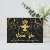 Maßgeschneiderte KÖNIGEN BIS Gold + Black Marble S Dankeskarte (Stehend Vorderseite)