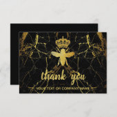 Maßgeschneiderte KÖNIGEN BIS Gold + Black Marble S Dankeskarte (Vorne/Hinten)