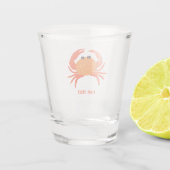 Maßgeschneiderte Krabbe Rot Orange einfache Sauber Schnapsglas (Rückseite)