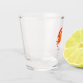 Maßgeschneiderte Krabbe Rot Orange einfache Sauber Schnapsglas (Links)