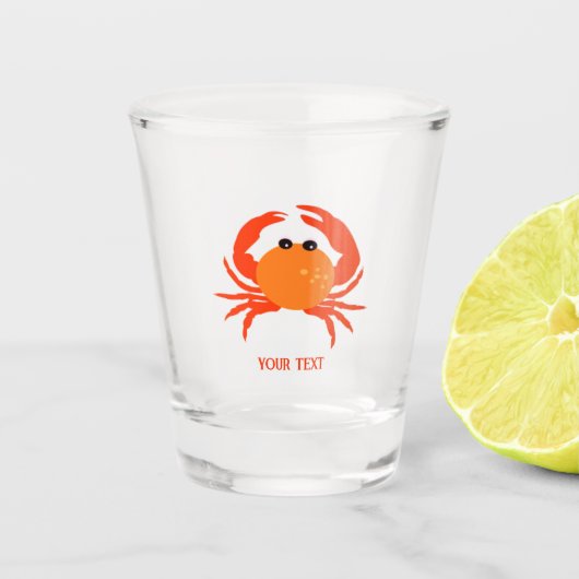 Maßgeschneiderte Krabbe Rot Orange einfache Sauber Schnapsglas (Vorderseite)