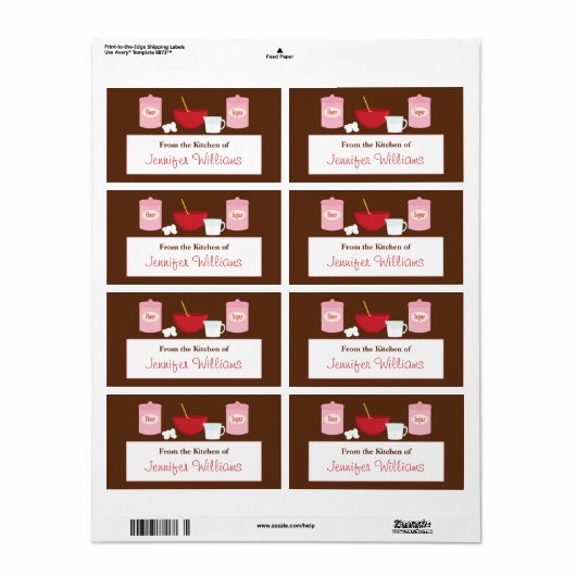 Maßgeschneiderte Küchenlabels (Vorne)