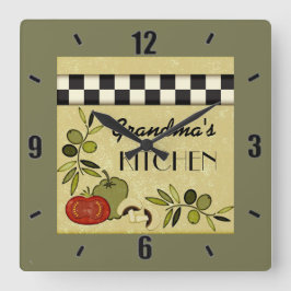 Maßgeschneiderte Küchenwanduhr Quadratische Wanduhr