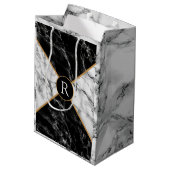 Maßgeschneiderte, kundenspezifische Letter-Marmorv Mittlere Geschenktüte (Rückseite Schrägansicht)