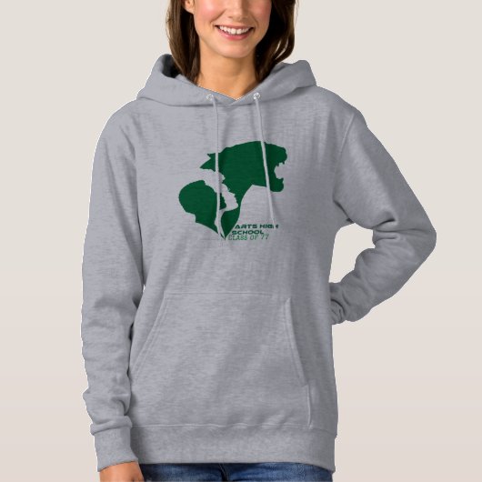 Maßgeschneiderte Kunsthandwerker Grüne Silhouetten Hoodie (Vorderseite)
