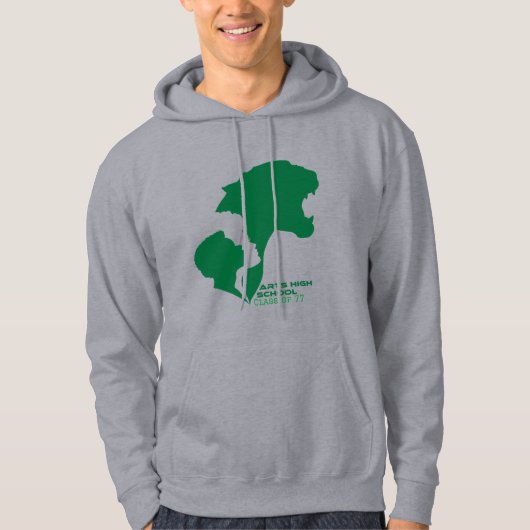 Maßgeschneiderte Kunsthandwerker Grüne Silhouetten Hoodie (Vorderseite)
