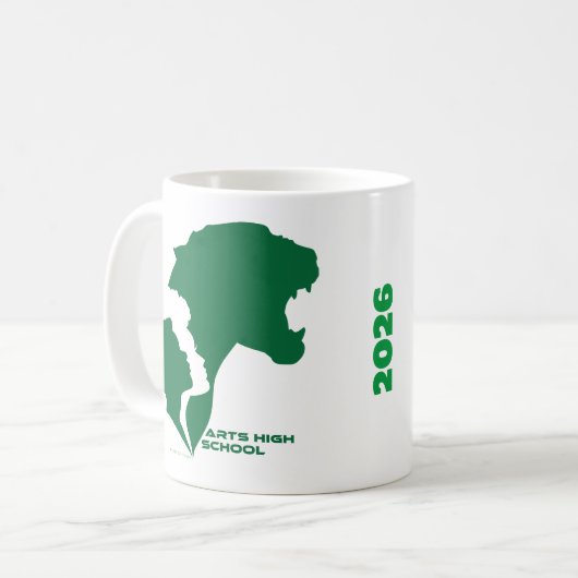 Maßgeschneiderte Kunsthandwerker Grüne Silhouetten Kaffeetasse (Vorderseite Links)