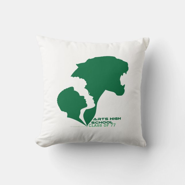 Maßgeschneiderte Kunsthandwerker Grüne Silhouetten Kissen (Vorderseite)