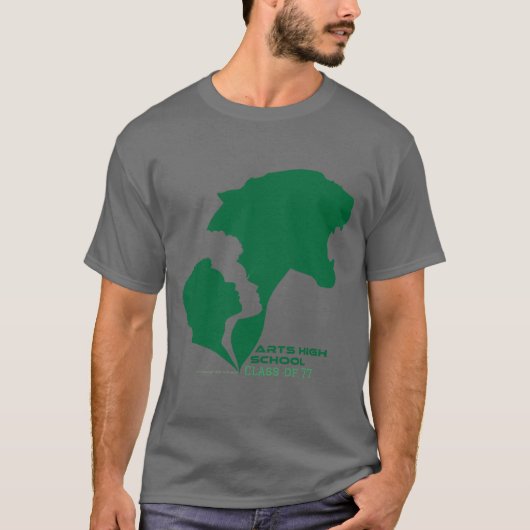 Maßgeschneiderte Kunsthandwerker Grüne Silhouetten T-Shirt (Vorderseite)