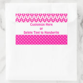 Maßgeschneiderte Labels, Candy Pink Geometric Patt Rechteckiger Aufkleber (Tasche)