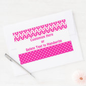 Maßgeschneiderte Labels, Candy Pink Geometric Patt Rechteckiger Aufkleber (Umschlag)