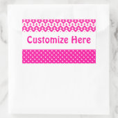 Maßgeschneiderte Labels, Candy Pink Geometric Patt Rechteckiger Aufkleber (Tasche)