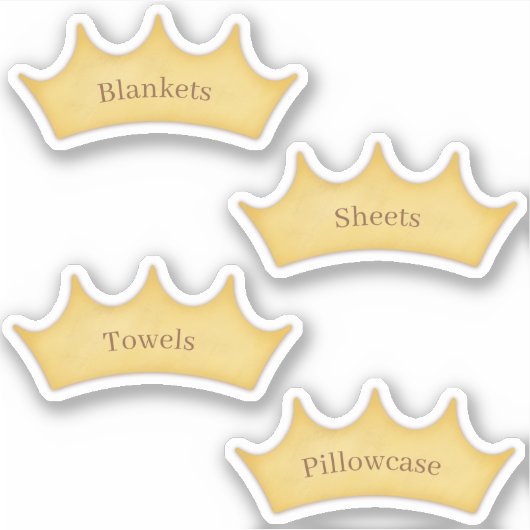 Maßgeschneiderte Labels für den Saal und den Schra (Vorderseite)