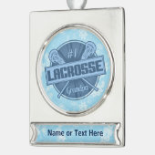Maßgeschneiderte Lacrosse Weihnachtsfeier Banner-Ornament Silber (Links)