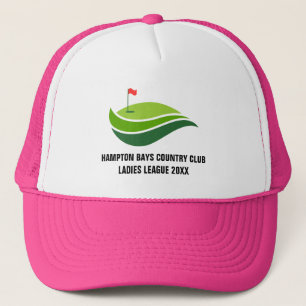 Maßgeschneiderte Ladys Golf League Hat - Golf Flag Truckerkappe