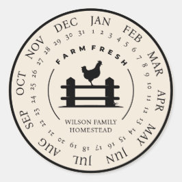 Maßgeschneiderte Landwirtschaft Frischeier Karton  Runder Aufkleber