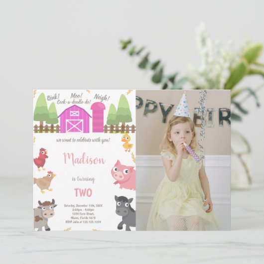 Maßgeschneiderte landwirtschaftliche Party Einladu Einladung (Stehend Vorderseite)