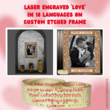 Maßgeschneiderte Lasergravur "LIEBE" in 18 Sprache