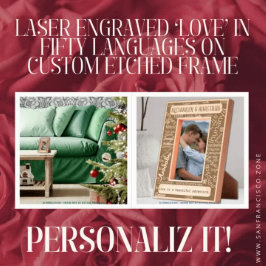 Maßgeschneiderte Lasergravur "LIEBE" in 50 Sprache Geätzte Rahmen