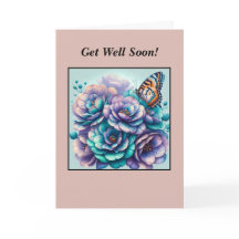 Maßgeschneiderte Lavendel Türkis Blume Schmetterli