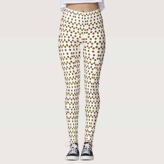 Maßgeschneiderte Leggings für Golden Polka Dots (Vorderseite)