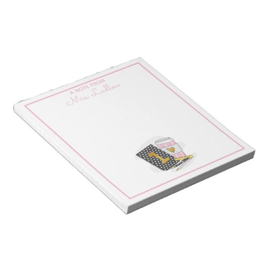 Maßgeschneiderte Lehrerbewertung Schwarz Notizblock (angewinkelt)