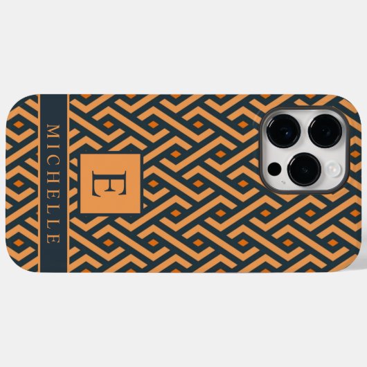 Maßgeschneiderte, leicht dunkelorange graue geomet Case-Mate iPhone hülle (Rückseite (Horizontal))