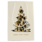 Maßgeschneiderte Leopard Print Weihnachtsbaum Gesc Mittlere Geschenktüte (Vorderseite)