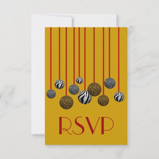 Maßgeschneiderte Leopard- und Zebra-Ornamente RSVP Karte (Vorderseite)