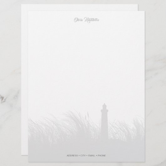 Maßgeschneiderte Leuchtturm-Shoreline Briefbogen (Vorne/Hinten)