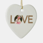 Maßgeschneiderte Liebe Baby Foto Heart Shaped Orna Keramik Ornament (Rechts)