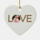 Maßgeschneiderte Liebe Baby Foto Heart Shaped Orna Keramik Ornament (Hinten)