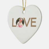 Maßgeschneiderte Liebe Baby Foto Heart Shaped Orna Keramik Ornament (Links)