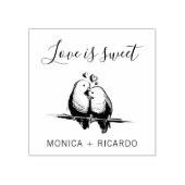 Maßgeschneiderte Liebe ist süße Typografie Hochzei Gummistempel (Prägung)