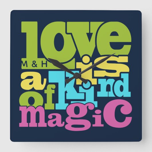 Maßgeschneiderte Liebe Mono-Wanduhr Quadratische Wanduhr (Vorderseite)