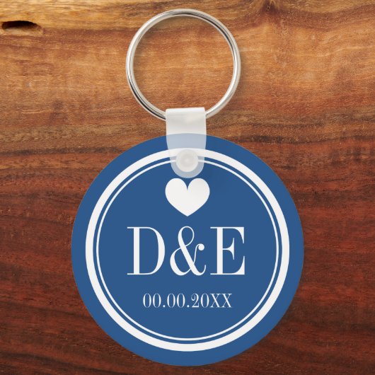 Maßgeschneiderte Liebe Monogramm Hochzeitsfeier zu Schlüsselanhänger (Vorderseite)