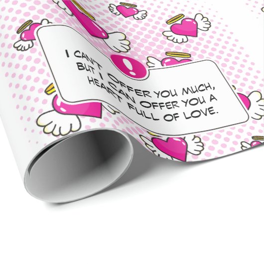 Maßgeschneiderte Liebe msg Comic Buch Stil Herzges Geschenkpapier (Rolleneckpunkt)